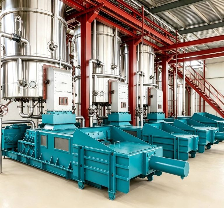 Palm fruit pressing equipment prepared for crude palm oil extraction