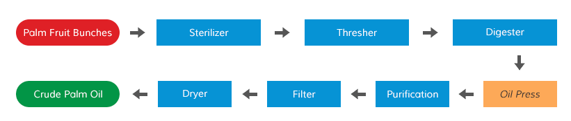 Process Flow of Palm Oil Pressing Production Line